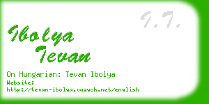 ibolya tevan business card